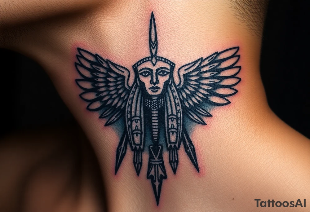 powerful representation of rising from the dark shedding the past to light with an Egyptian tattoo idea
