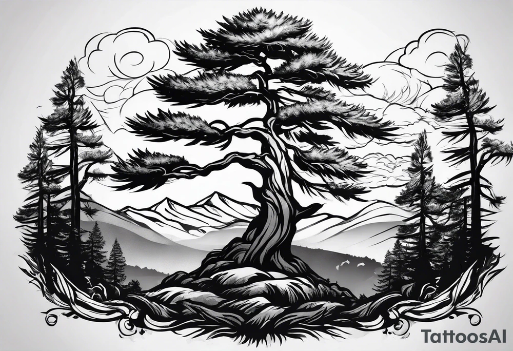 pine tree tattoo idea