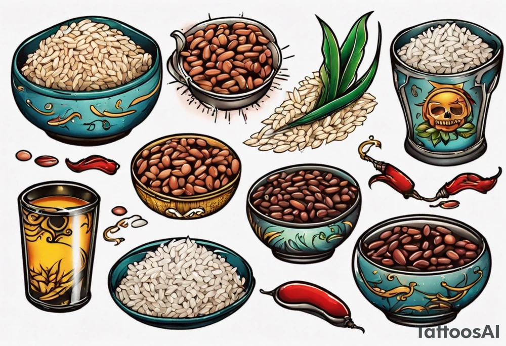 rice and beans tattoo idea