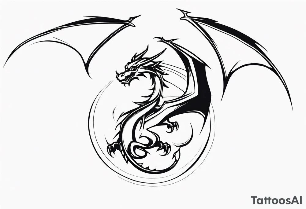 dragon flying tattoo idea