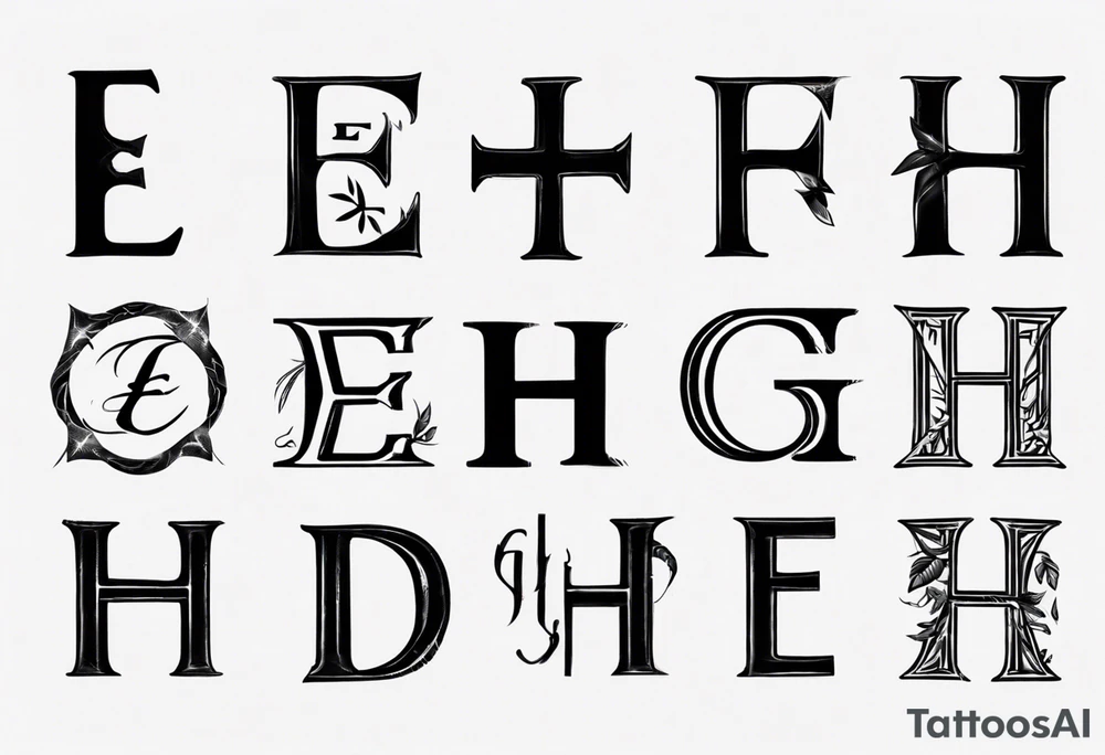combining the letters E and H tattoo idea