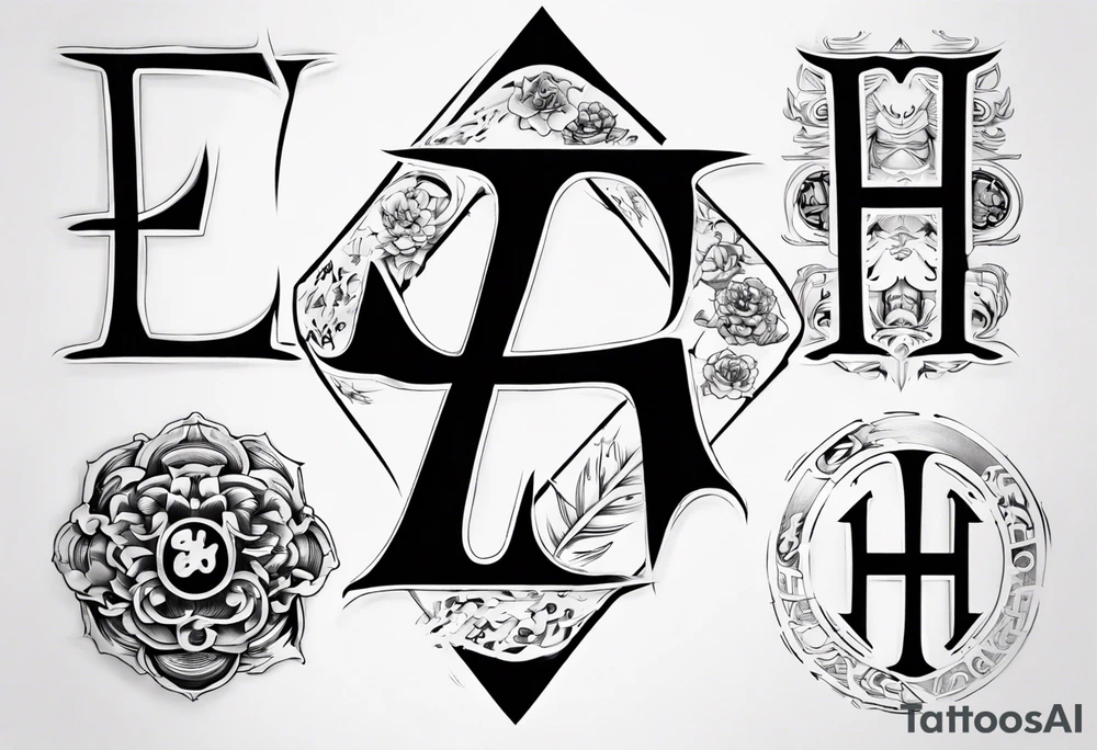 combining the letters E and H tattoo idea