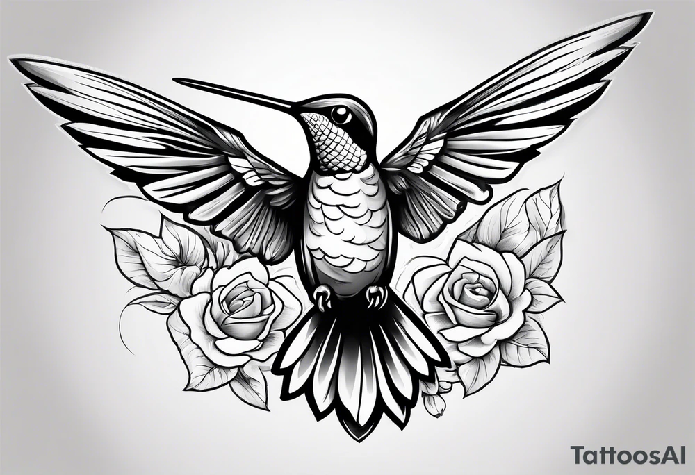 Hummingbird at war with a wasp tattoo idea