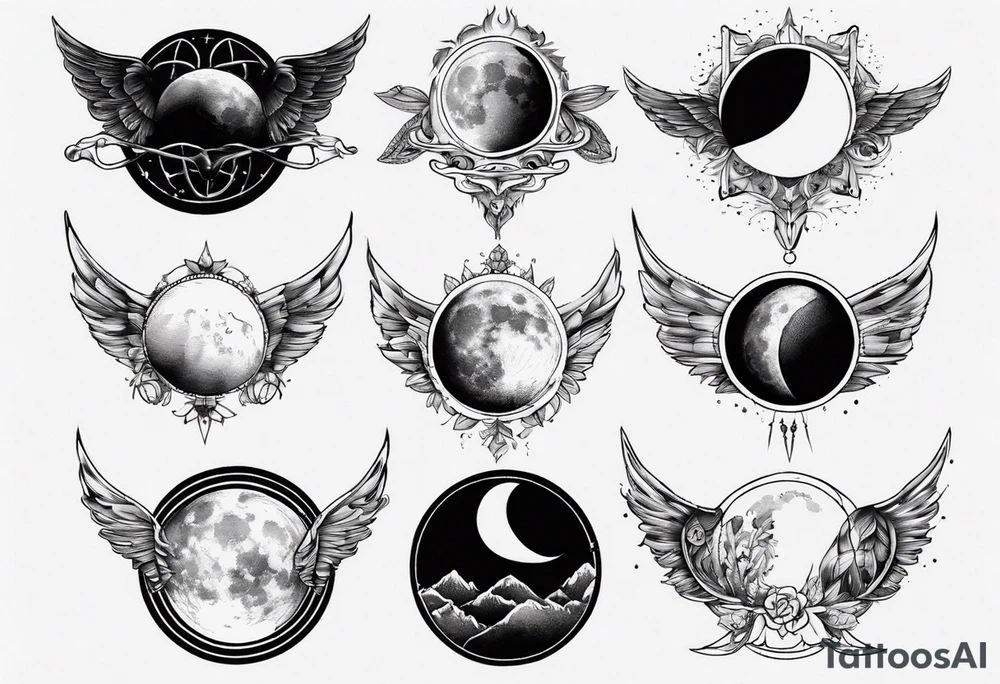 Wom s moon phase chest tattoo tattoo idea