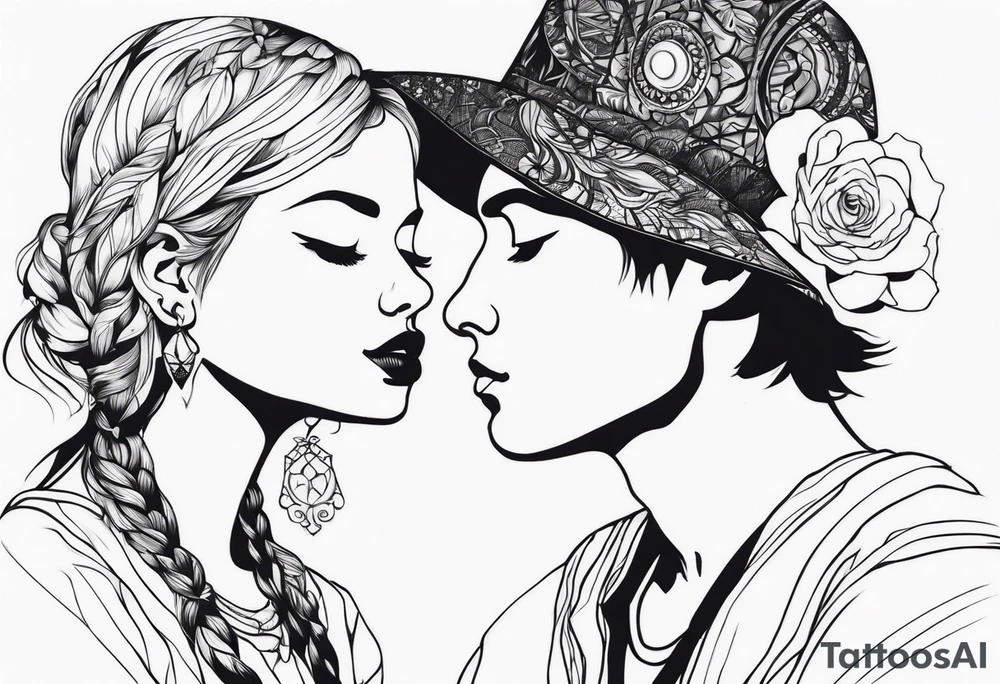 boy and girl tattoo idea