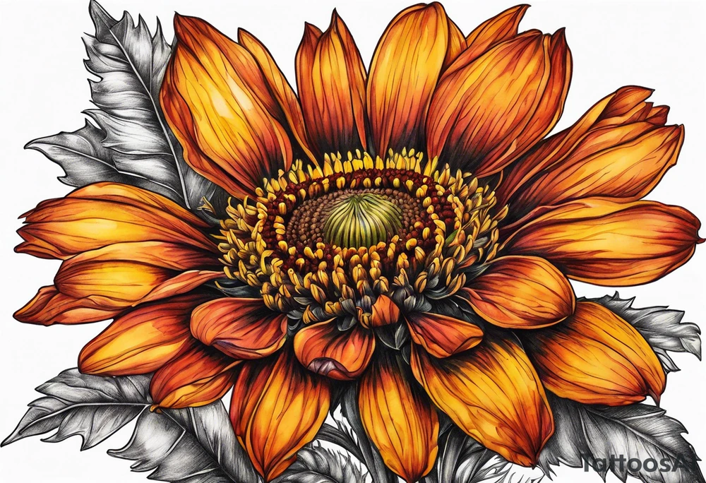 Indian blanket flower arrows tattoo idea