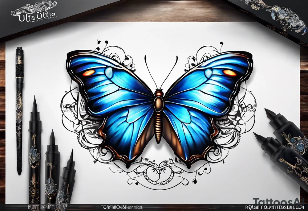 Blue morpho butterfly tattoo idea