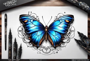 Blue morpho butterfly tattoo idea