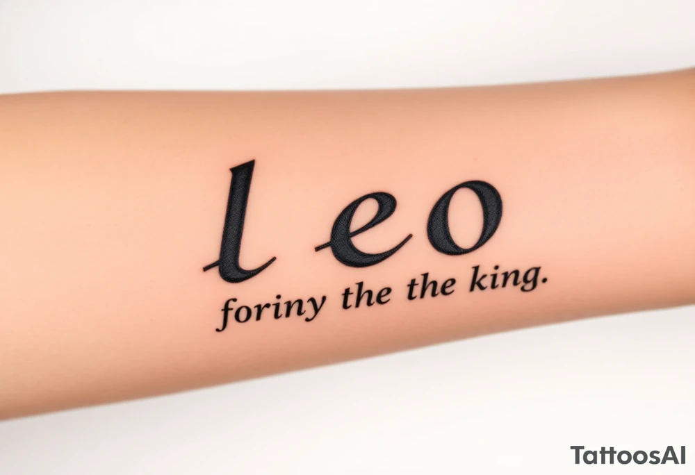 Fancy style "leo" for lion the king birth
 sign tattoo idea