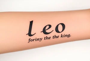 Fancy style "leo" for lion the king birth
 sign tattoo idea