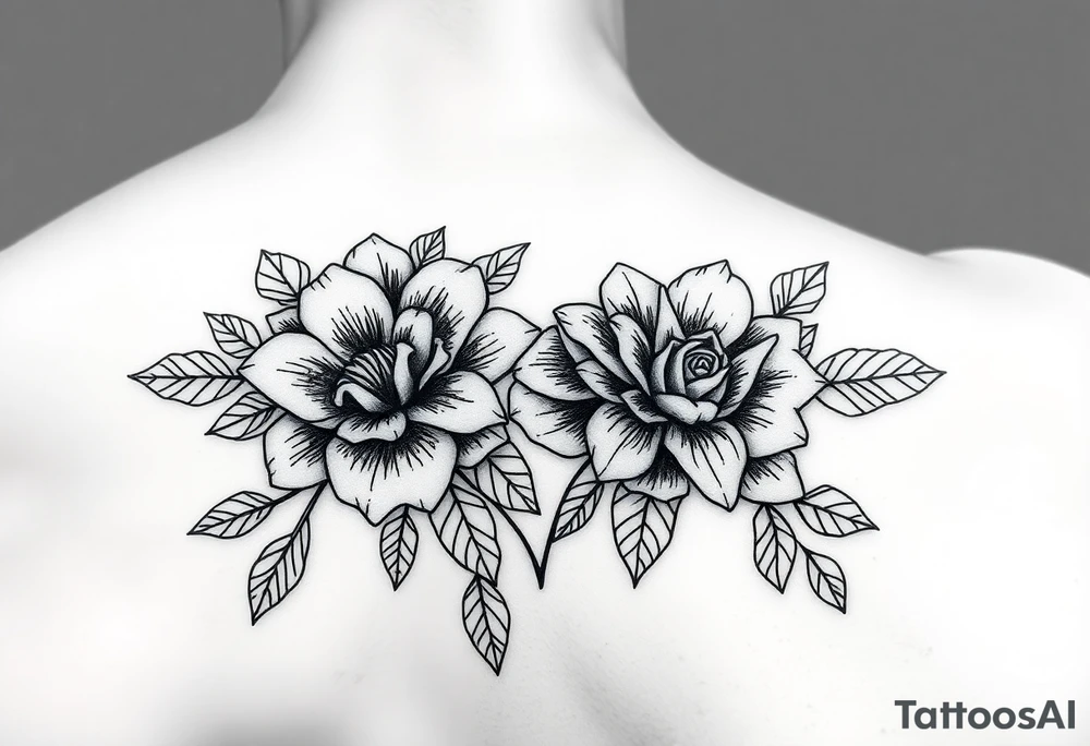 Couples tattoo flowers tattoo idea