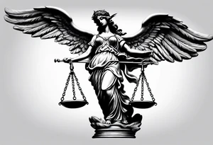 lady justice with wing

very realistic

merciful tattoo idea