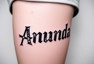 Name Amanda with Harry Potter theme tattoo idea