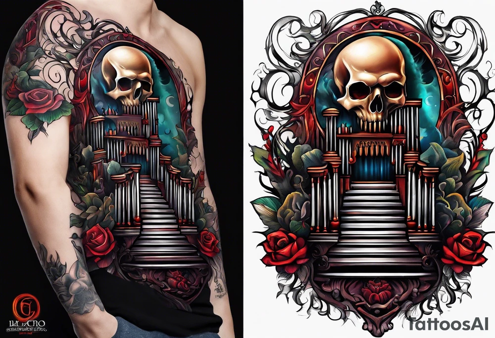 Demonic Pipe organ tattoo idea