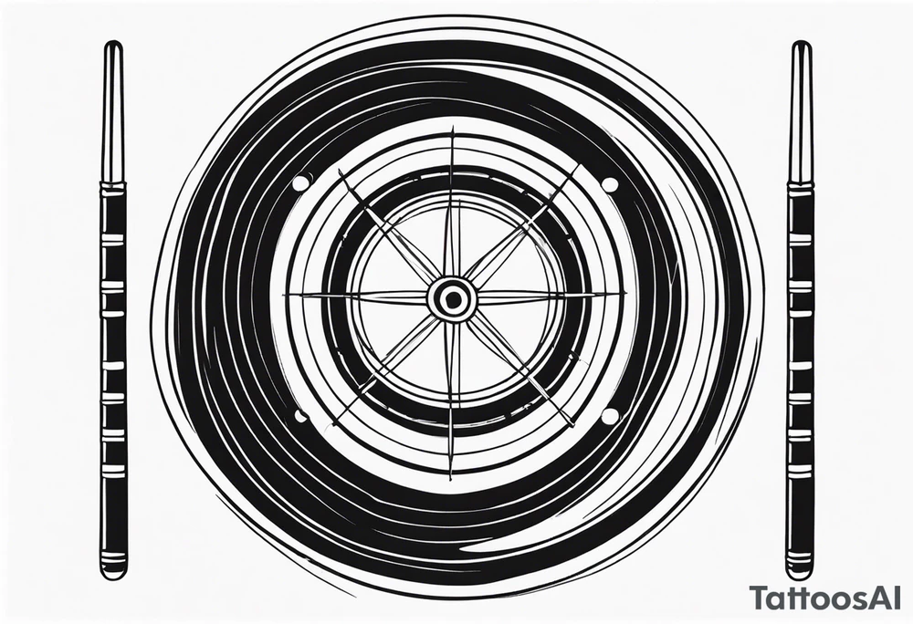 Very simple drumhead and sticks tattoo idea