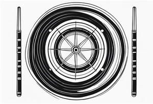 Very simple drumhead and sticks tattoo idea
