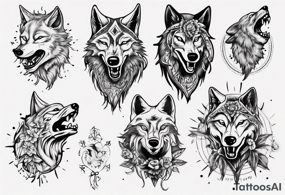 wolves dancing salsa tattoo idea