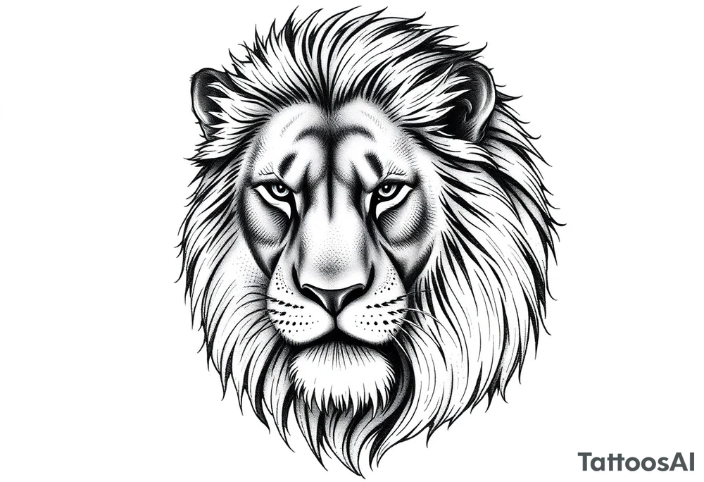 powerful lion tattoo idea