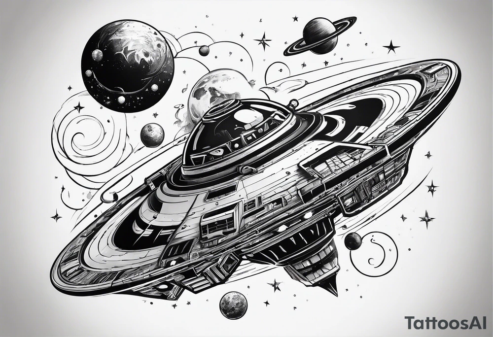 Funny space tattoo idea