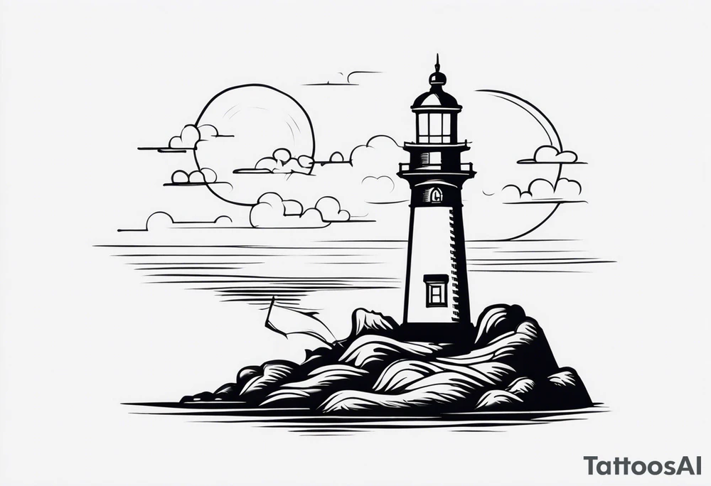 Lighthouse and anchor that says "MY BEACON, MY ANCHOR" tattoo idea