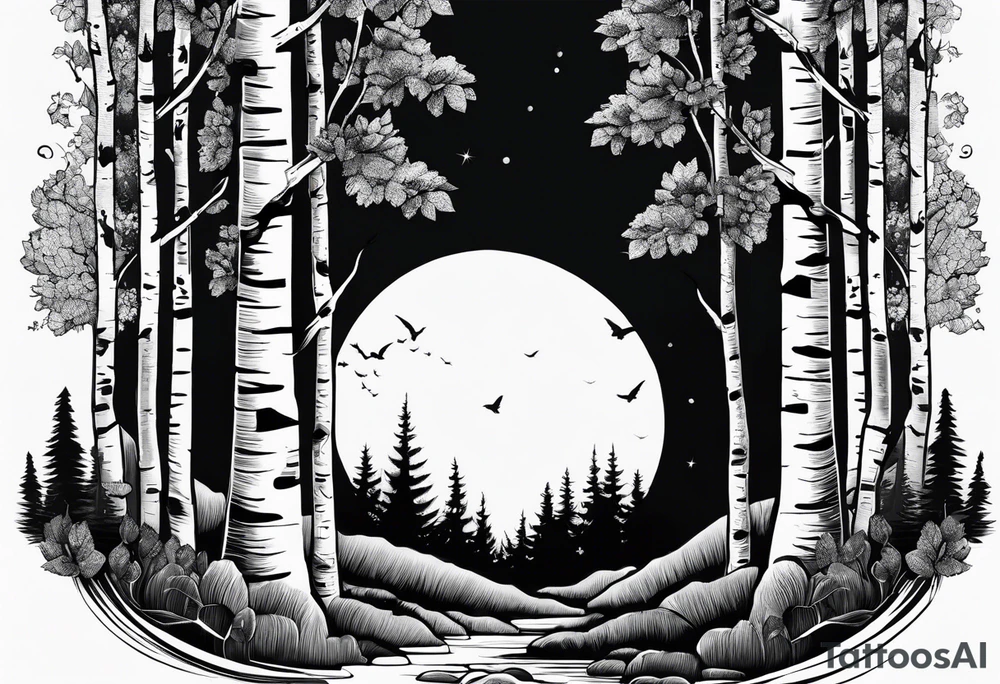 birch tree tattoo idea