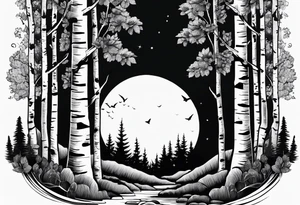 birch tree tattoo idea