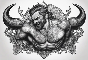 Satan laying down on his back tattoo idea