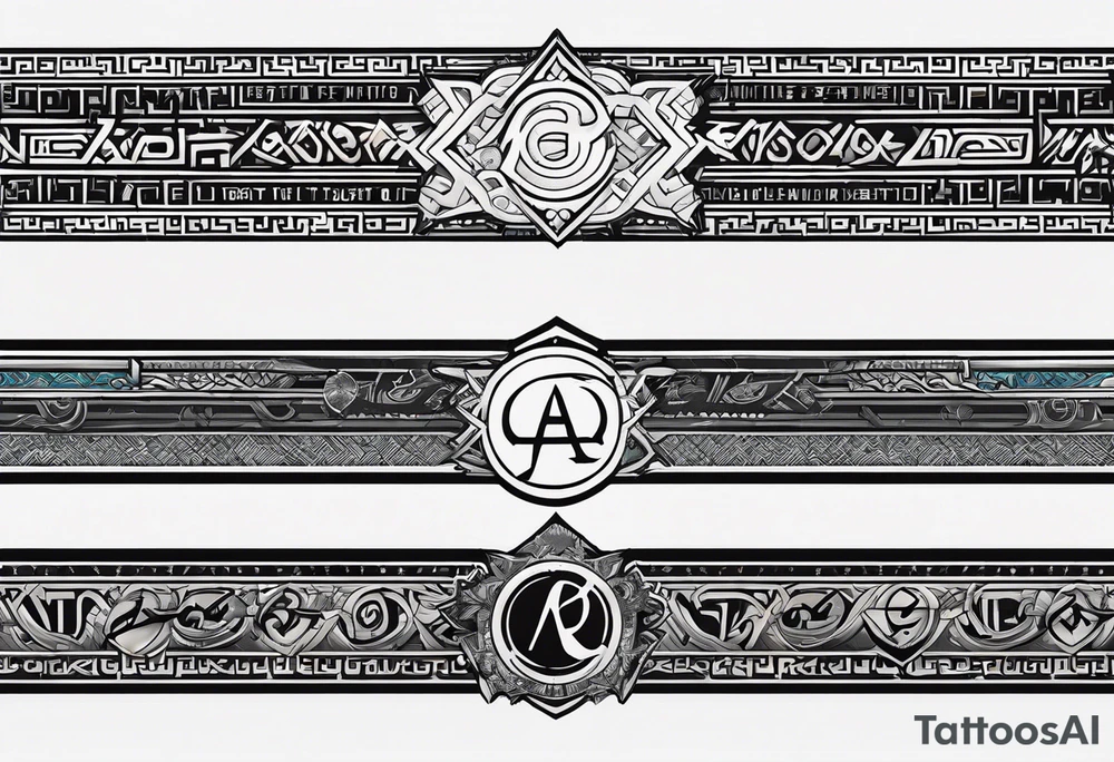 naruto headband with the letters AR in the middle tattoo idea