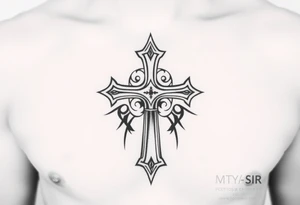 Gothic style cross tattoo idea