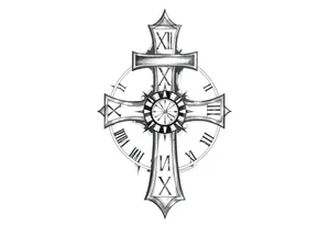 Roman numeral cross tattoo idea