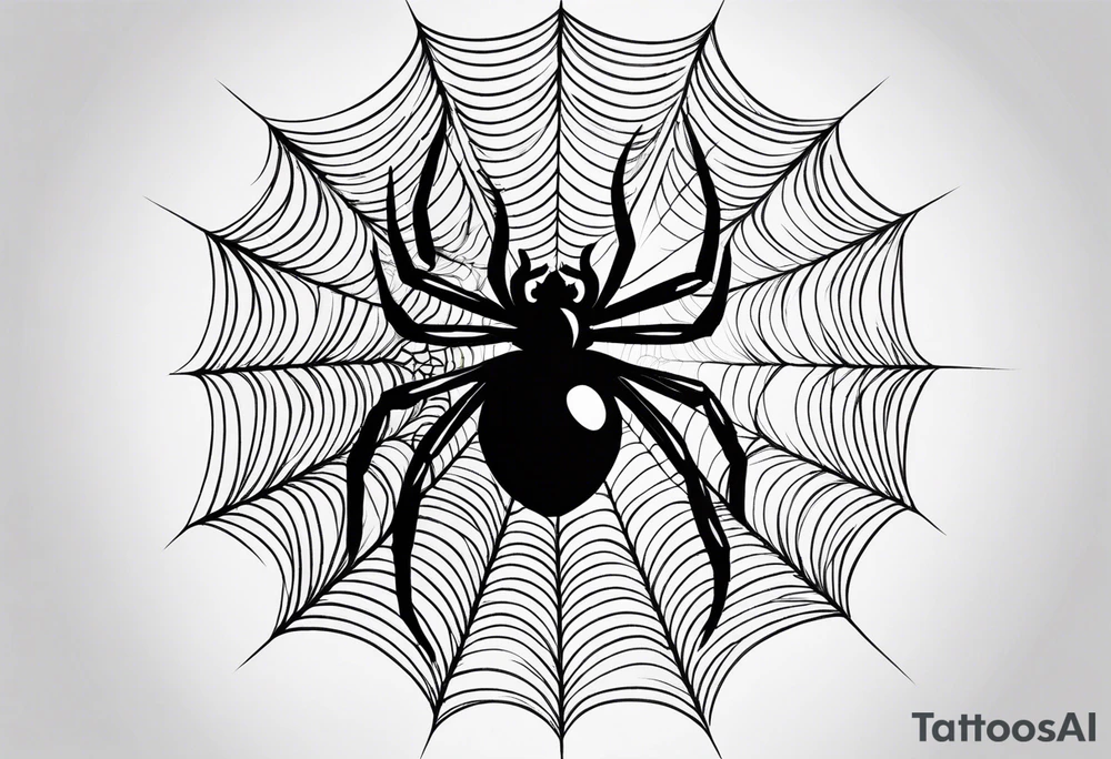 Spider web with spider tattoo idea