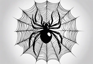 Spider web with spider tattoo idea