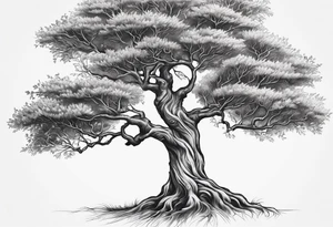 Small dainty detailed tree tattoo idea