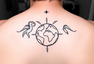 capricorn symbol, virgo symbol, earth, love tattoo idea