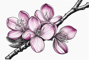 Redbud branch with blossoms tattoo idea