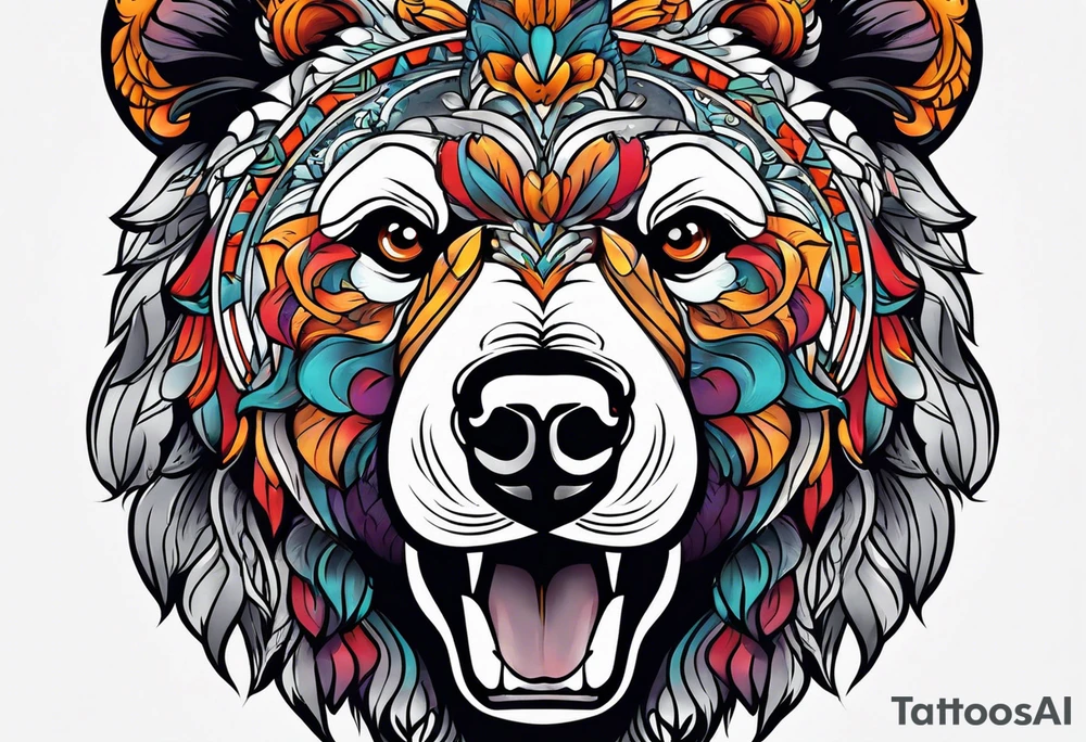 Bear head tattoo idea