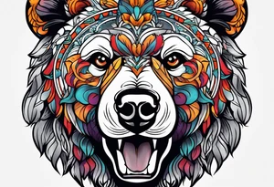 Bear head tattoo idea