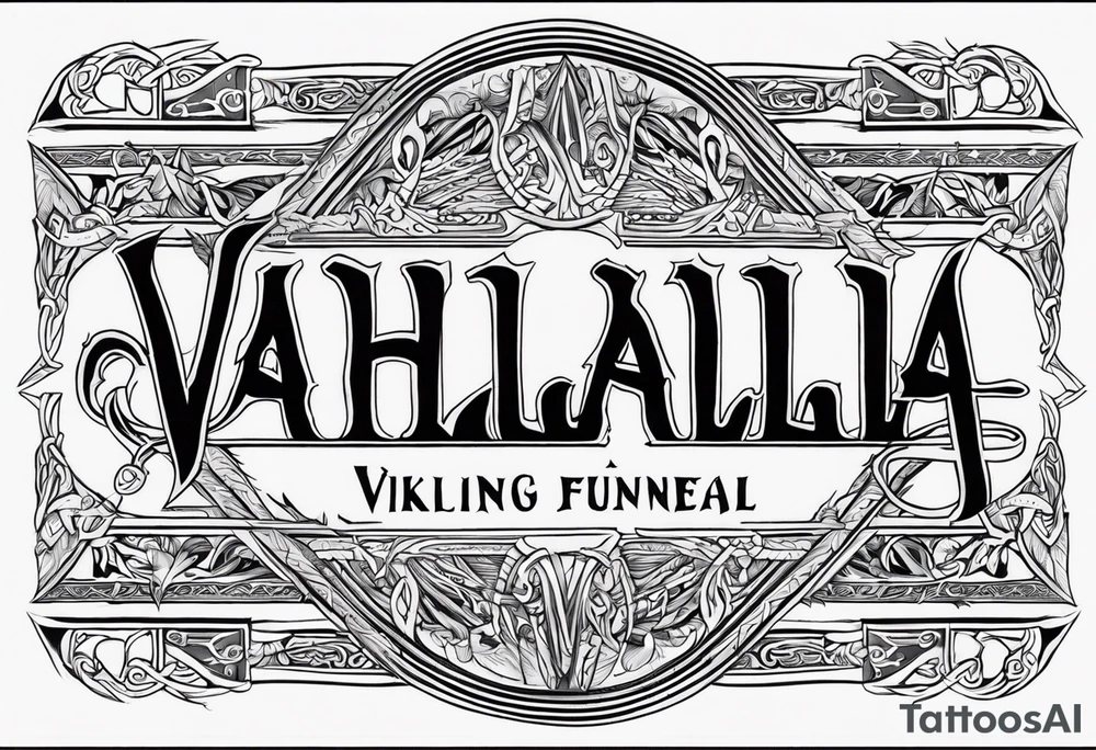 Valhalla sword viking funeral tattoo idea