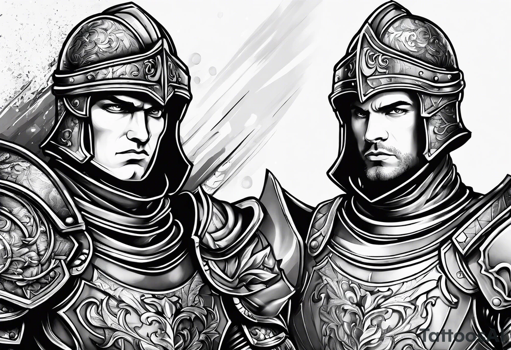 knight with heavy armor tattoo idea