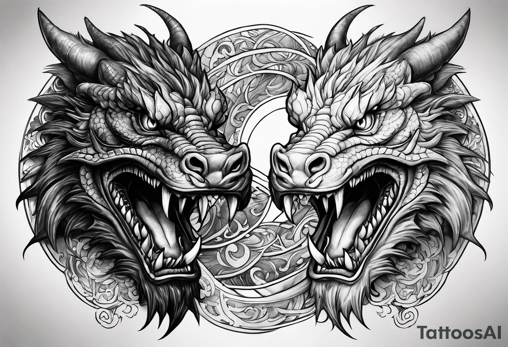 roaring dragons tattoo idea