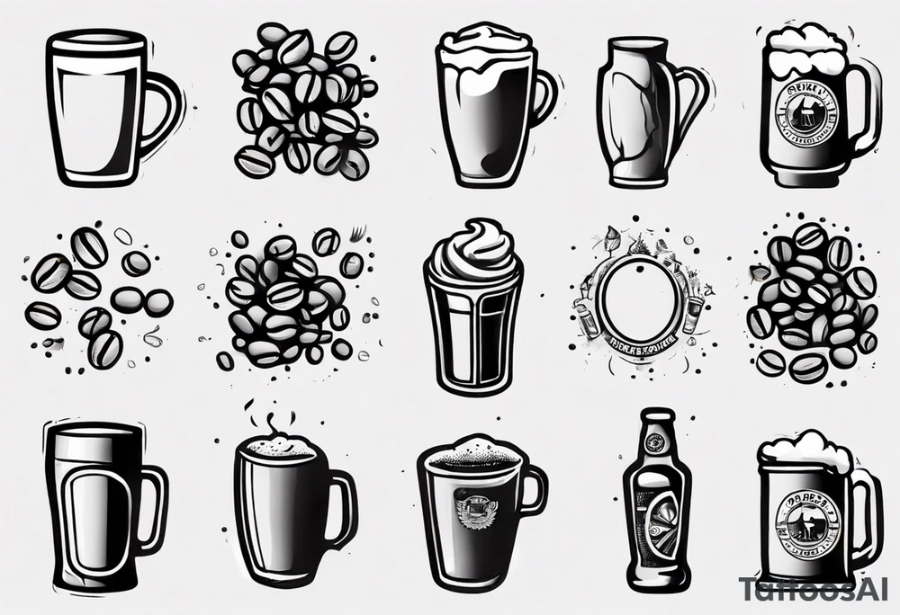 coffee beans, hiking, cycling, beer, gym tattoo idea