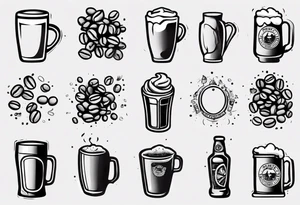 coffee beans, hiking, cycling, beer, gym tattoo idea