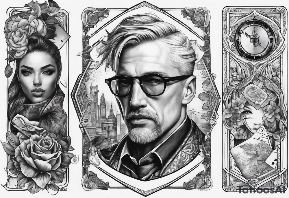 Half sleeve docr and cards tattoo idea