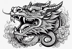 Japanese dragon upper arm wrapping the arm tattoo idea