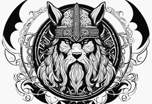 chinchilla viking warrior tattoo idea