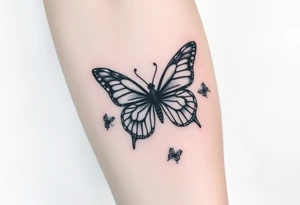 Anastacia in old English long beach California theme with butterflies tattoo idea