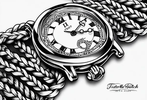 Twisted rope on forearm with words "I've got the watch" tattoo idea