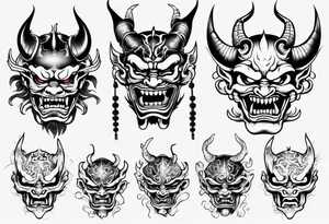 Japanese Demon mask tattoo idea