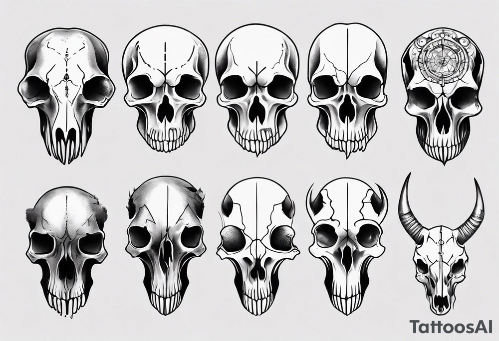 realistic animal skull tattoo idea