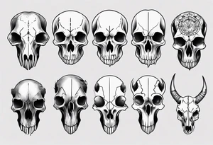 realistic animal skull tattoo idea